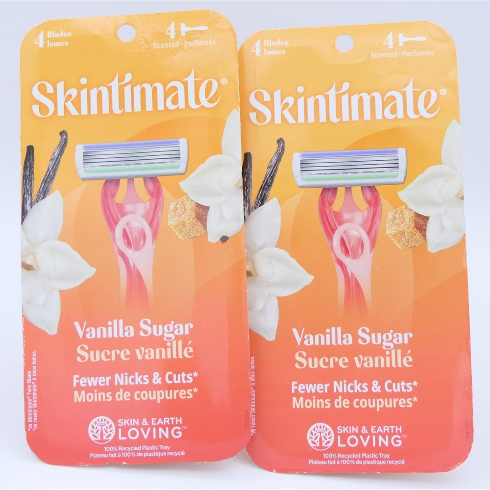 Skintimate Vanilla Sugar 4 Blade Women's Disposable Razors - 2 Packs 4 Each Pack
